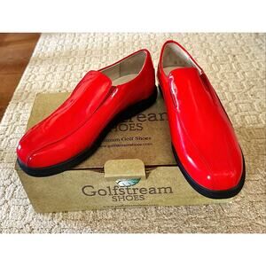 Golfstream Designer Golf Shoes Womens 10M Red Moc Spikeless Vintage
